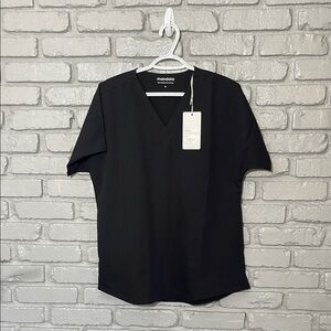 Womens Black Mandala Oversized V-Neck Top